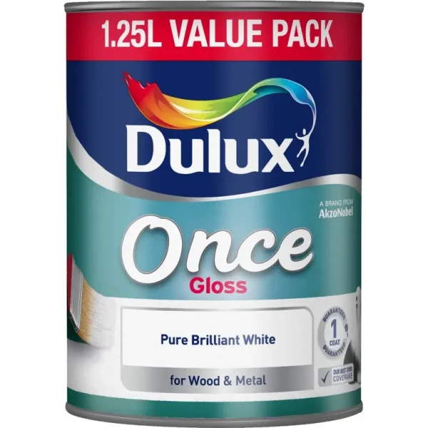 DULUX ONCE GLOSS PURE BRILLIANT WHITE 1.25L