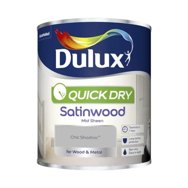 DULUX QUICK DRY SATINWOOD CHIC SHADOW 750ML