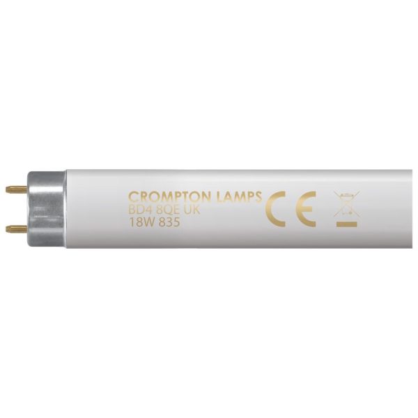 CROMPTON FLUORESCENT 2FT T8 TUBE 18W 1350LM 3500K WHITE F18W/835