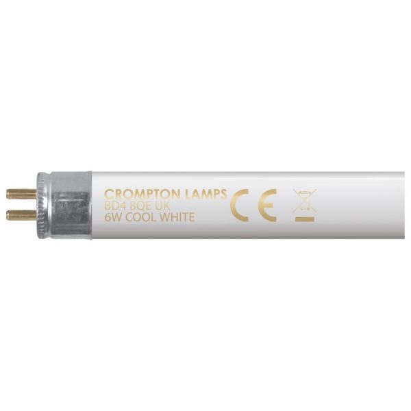 CROMPTON FLUORESCENT 9 T5 TUBE 6W 260LM 4000K HALOPHOSPHATE COOL WHITE