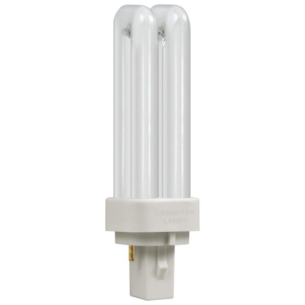 CROMPTON CFL PLC 10W 600LM 4000K 2 PIN DOUBLE TURN D TYPE COOL WHITE BULB