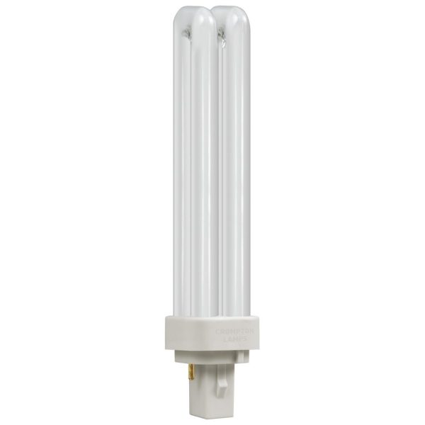 CROMPTON CFL PLC 18W 1210LM 4000K 2 PIN DOUBLE TURN D TYPE COOL WHITE BULB