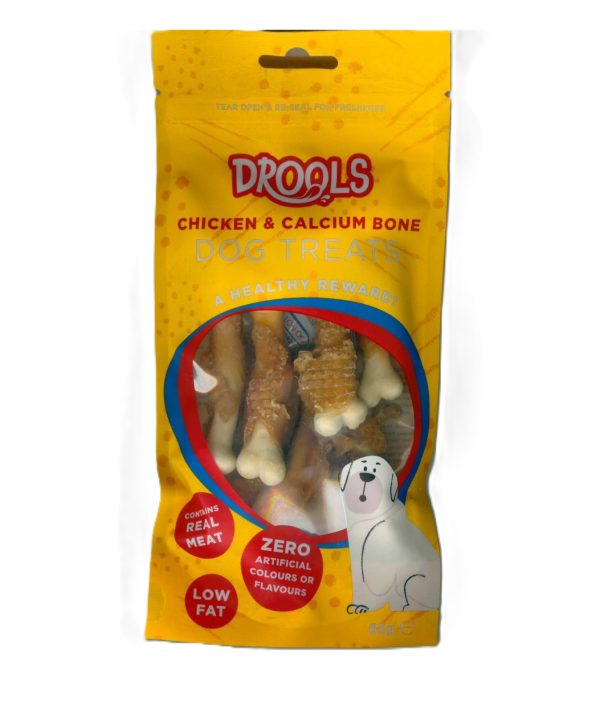 PET TOUCH CHICKEN & CALCIUM BONE DOG TREATS 65G