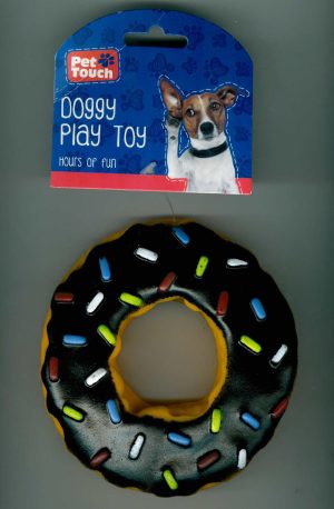 PET TOUCH SQUEAKY DONUT DOG TOY