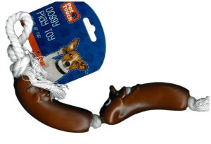 PET TOUCH 2 SAUSAGES ON ROPE DOG TOY