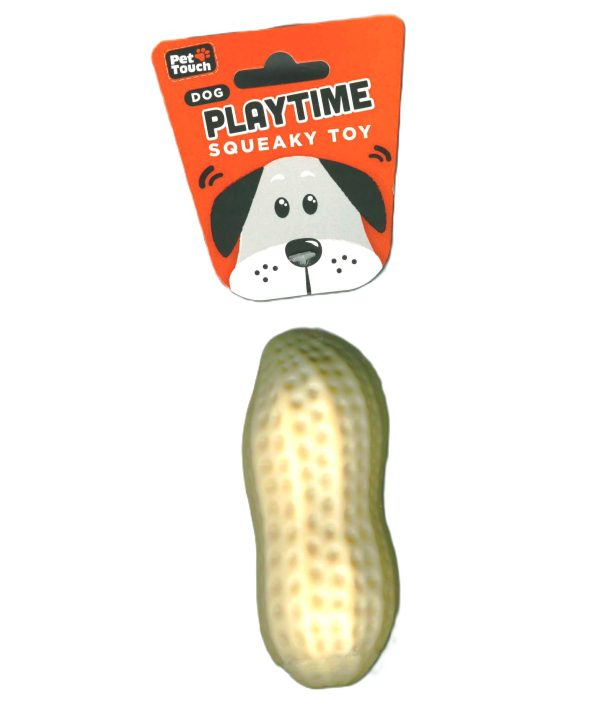 PET TOUCH ASSORTED SQUEAKY CORN/ PEANUT/ POTATO DOG TOY