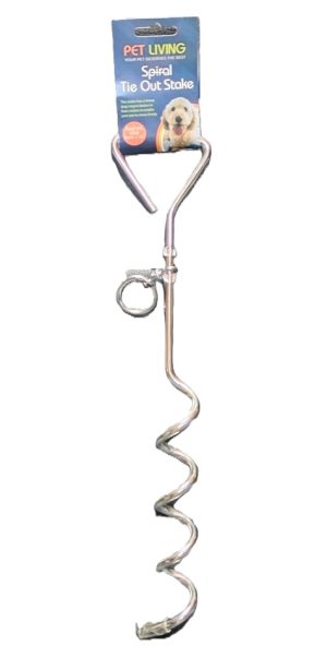 PET TOUCH CHROME TIE OUT STAKE 8MM X 16"
