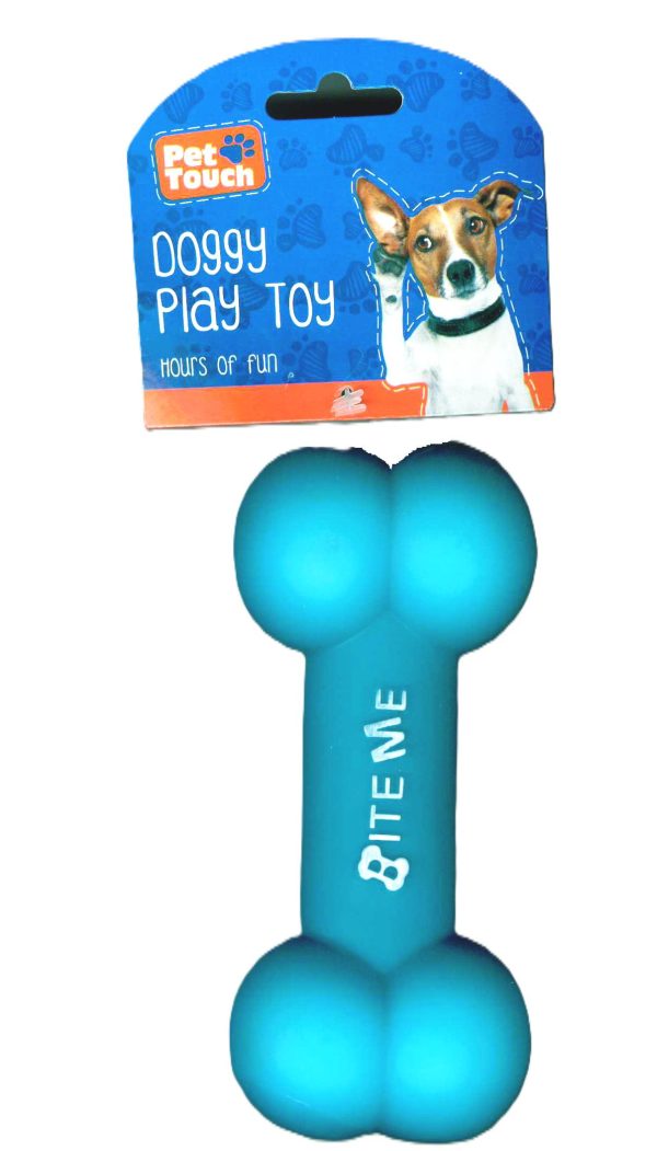 PET TOUCH SQUEAKY BITE ME BONE DOG TOY