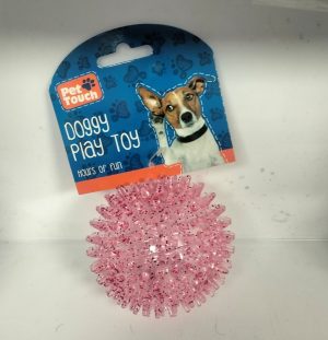 PET TOUCH TPR SQUEAKY SPIKE BALL DOG TOY