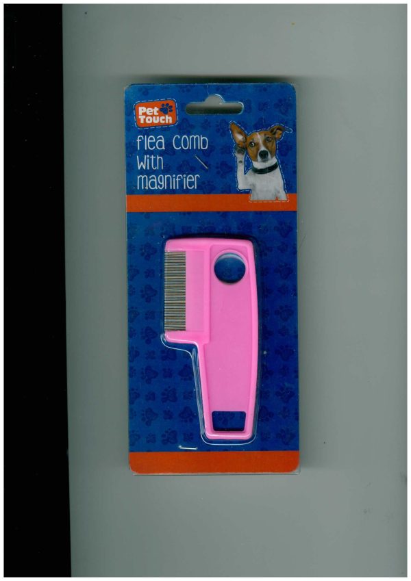 PET TOUCH FLEA COMB W/MAGNIFIER