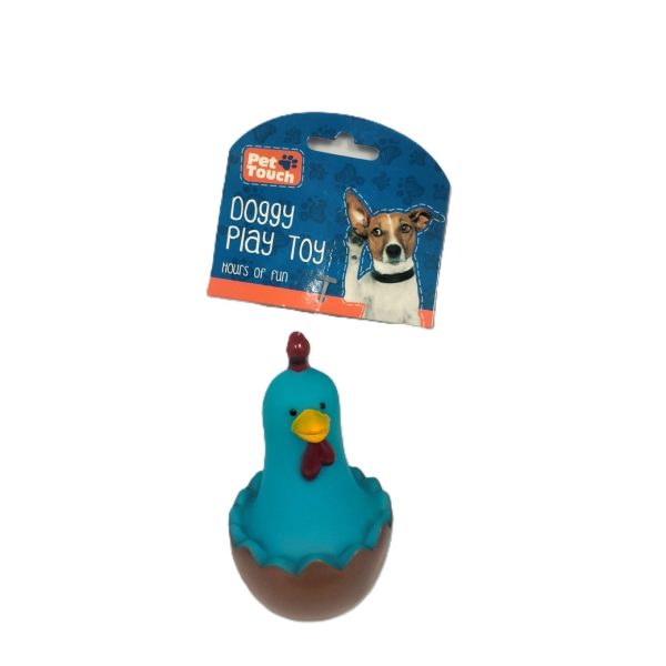 PET TOUCH SQUEAKY CHICKEN EGG DOG TOY