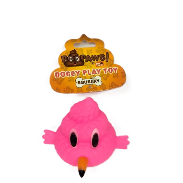 PET TOUCH SQUEAKY POOPAWS FLAMINGO DOG TOY