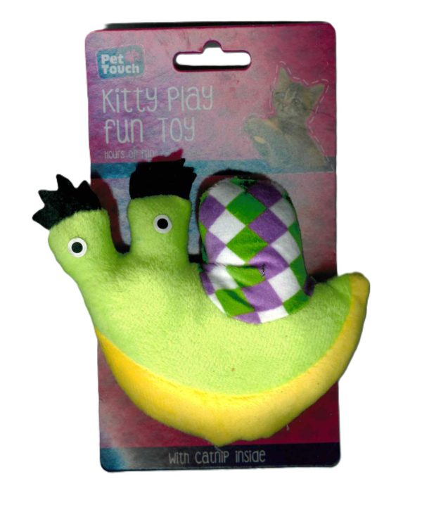 PET TOUCH PLUSH SNAIL KITTY TOY WITH CATNIP