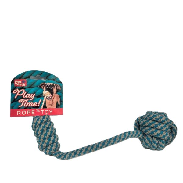 PET TOUCH ROPE DOG TOY WITH KNOTT BALL