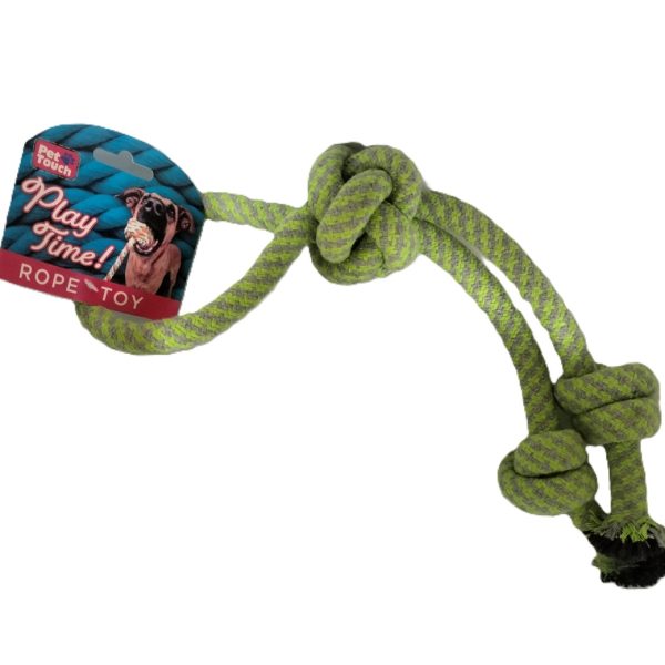 PET TOUCH TWIN ROPE DOG TOY WITH HANDLE