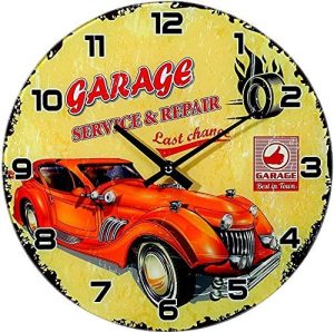 GLASS WALL CLOCK GARAGE 30CM
