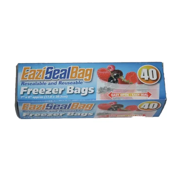 EAZISEAL REUSABLE FREEZER BAGS 17CM X 20CM PACK OF 40