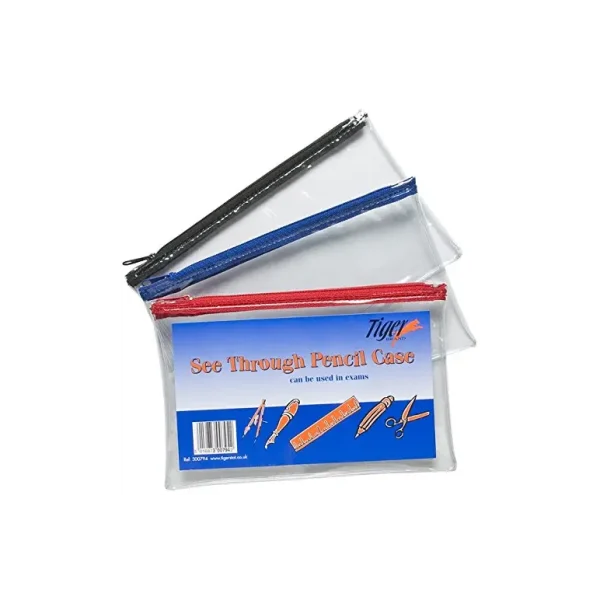 TIGER SMALL CLEAR FLAT PENCIL CASE