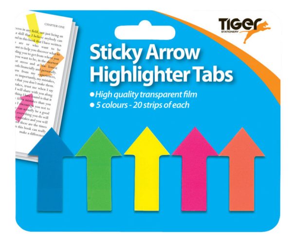 TIGER100 NEON STICKY ARROW HIGHLIGHTER TABS