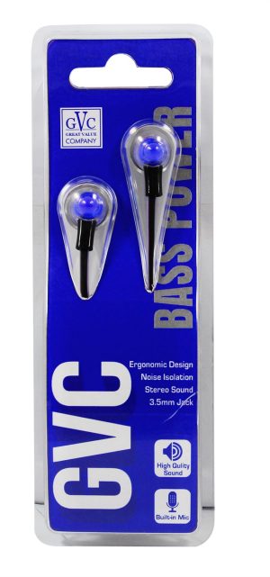 GVC HEADPHONE BLUE WITH 3 SIZE EAR PCS