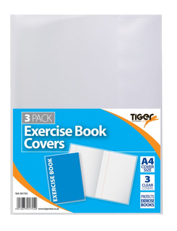 TIGER 3 A4 EXCERCISE BOOK - CLEAR COVER