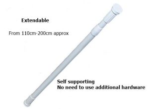 ALUMINIUM SHOWER ROD 110-200 MM