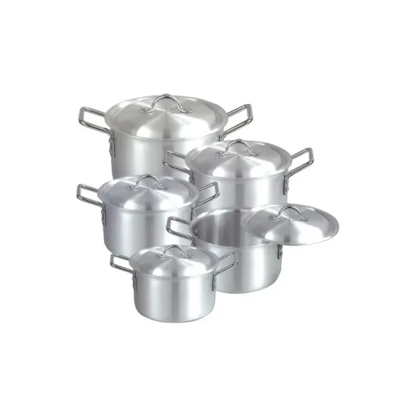 SAFFRON JUNIOR ALUMINIUM CASSEROLE COOKING POT 5PCS WITH LIDS