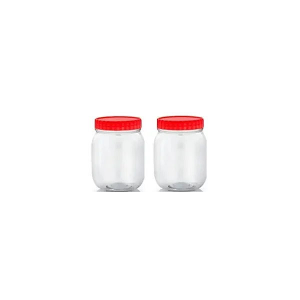 2 CLEAR PLASTIC PET JAR 750ML