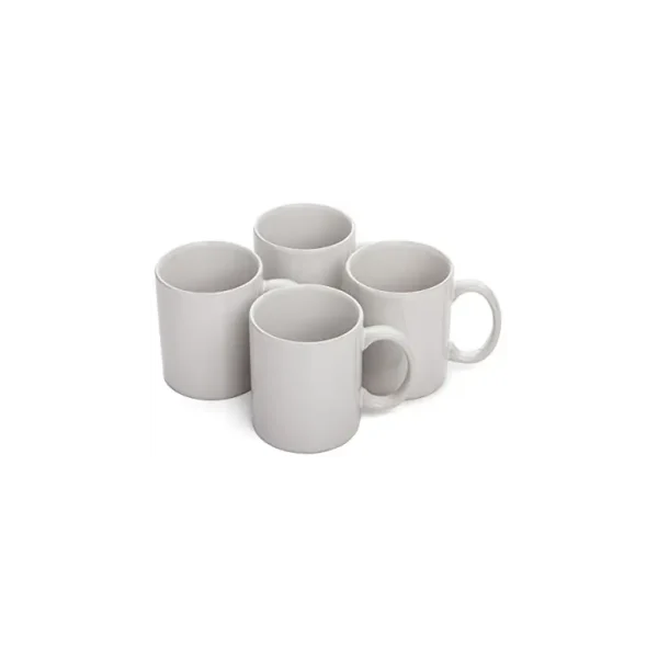 SABICHI 4 WHITE STONEWARE MUG SET