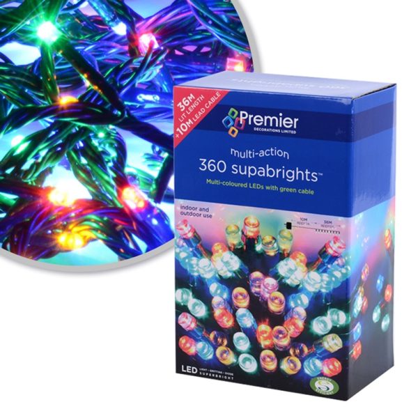 360 MA LED SUPERBRIGHTS MULTI COLOURED GREEN CABLE