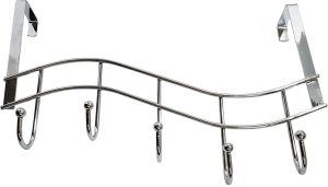 CHROME OVER DOOR HANGER 5 HOOKS
