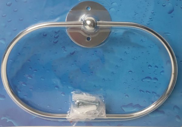 CHROME OVAL TOWEL HOLDER