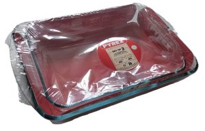 PYREX SET OF 2 RECTANGULAR ROSTERS 40X27 - 35X23CM
