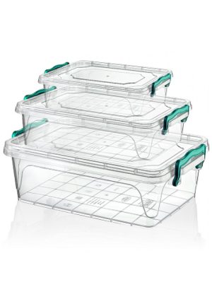3 HOBBY LIFE RECTABGLE MULTIPURPOSE STORAGE BOX 0.6 LITRE - 1.2 LITRE - 2 LITRE