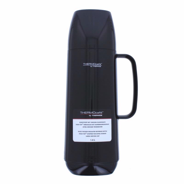 THERMOS VACCUM FLASK CHALLENGER ISULATED BOTTLE BLACK 1 LITRE