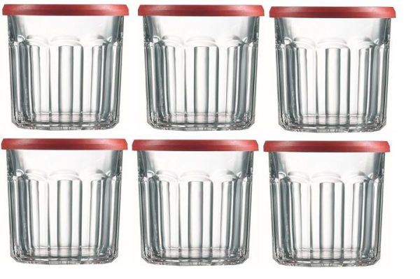 PACK OF 6 RED TOP JAM JAR 500ML