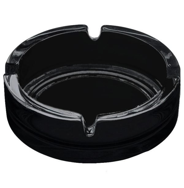 LUMINARC BLACK STACKABLE ASHTRAY 10.5CM