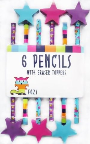 6 RASCALS PENCILS STAR TOP ERASER