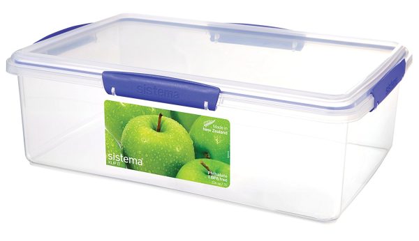 SISTEMA KLIP IT CLEAR FOOD STORAGE CONTAINER WITH BLUE CLIPS 7 LITRE