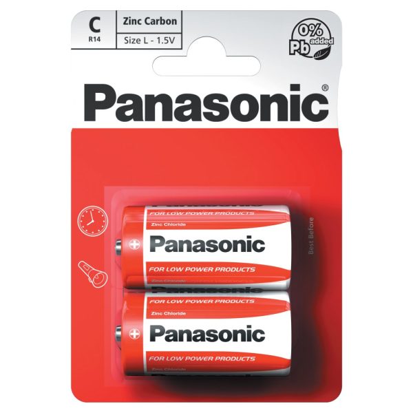 PANASONIC C R14R ZINC BATTERY - PACK OF 2