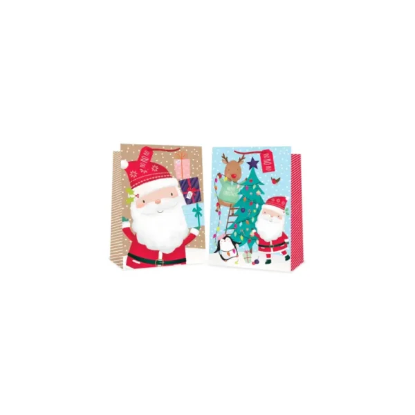 CHRISTMAS SUPER JUMBO GIFT BAG CUTE SANTA / TREE CHARACTER