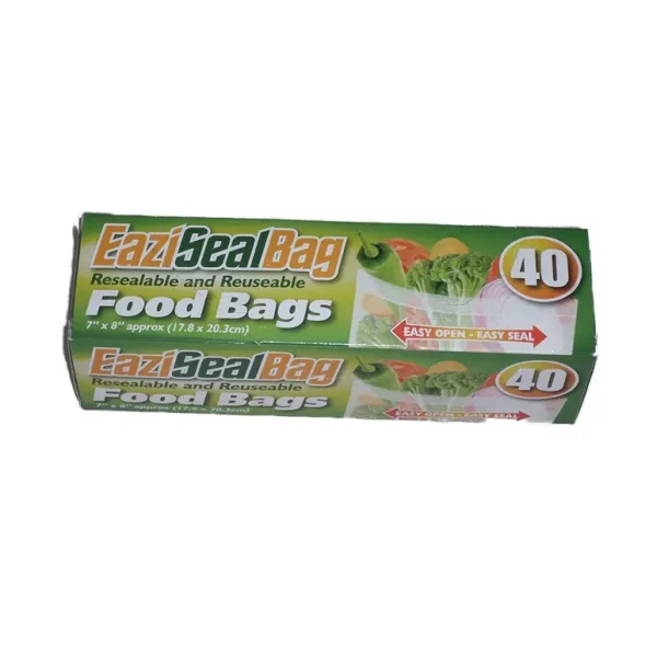 EAZISEAL REUSABLE FOOD BAGS 17CM X 20CM PACK OF 40