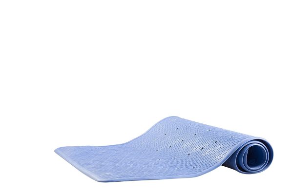 NON-SLIP RUBBER BATH MAT 75CM X 35CM - BLUE