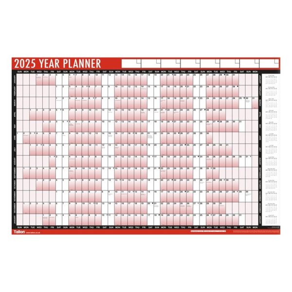 TALLON FULL YEAR WALL PLANNER CALENDAR 2024 - 2025