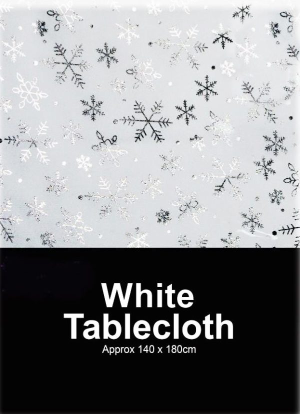 54X72 IN SNOWFLAKE TABECLOTH W&S