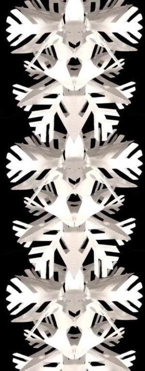 9FT 12 SEC SNOWFLAKE GARLAND WHITE