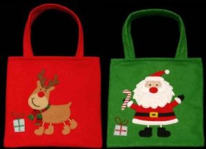 SANTA & RUDOLPH FELT BAGS