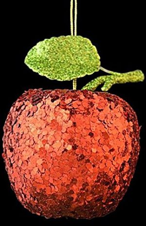 GLITTER APPLE HANGER SILVER