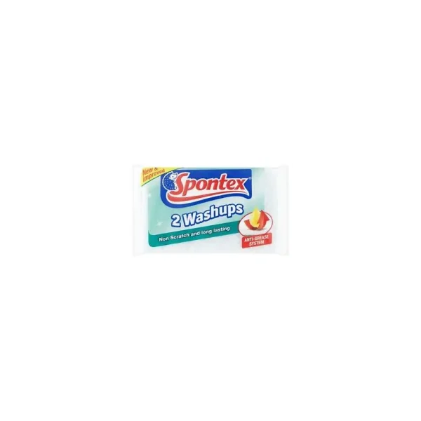 SPONTEX NON SCRATCH WASHUPS SPONGE SCOURERS PACK OF 2