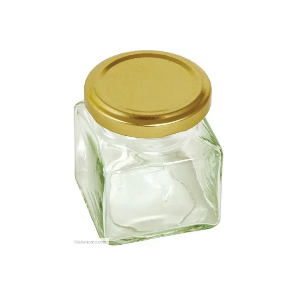 TALA SQUARE PRESERVE JAR 5OZ 130ML GOLD SCREW LID